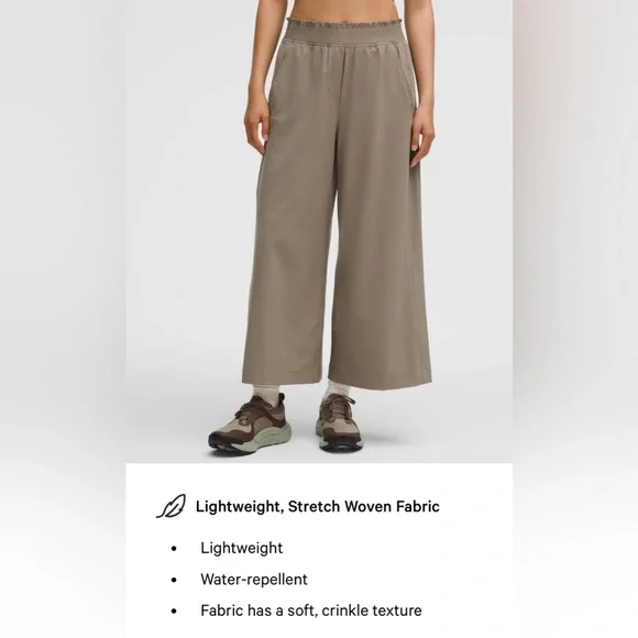Lululemon Stretch Woven Ruffle-Waist Wide-Leg Cropped Pant Size XXS - Picture 10 of 13